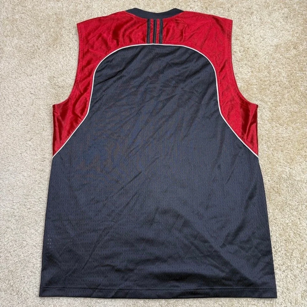 Adidas Mens Sleeveless Mesh Dazzle Training Jersey Black Red Size L Y2K